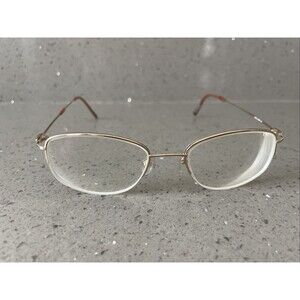 LINEA ROMA Luis C4 Eyeglasses Frames ONLY 47-18-140 Gold Half Rim Italy
